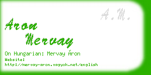 aron mervay business card